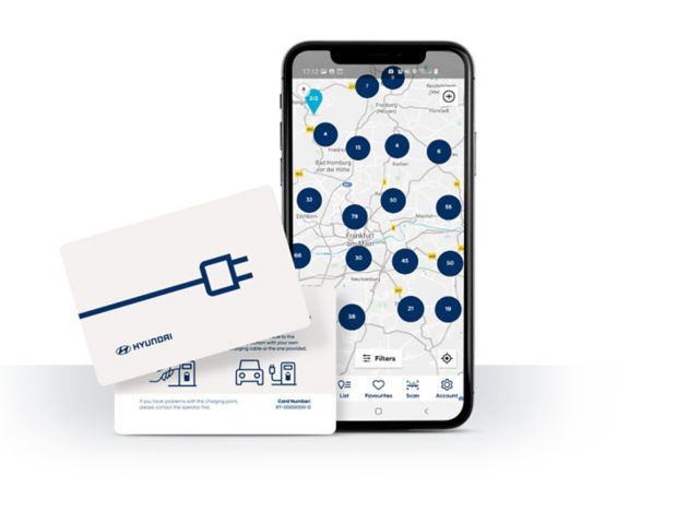 Domácí wall-box nebo veřejná stanice pro dobíjení elektromobilu Hyundai IONIQ 5 střídavým proudem.